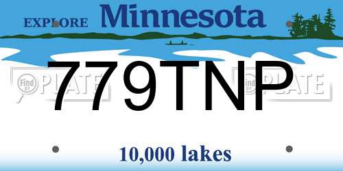 779TNP Minnesota License Plate