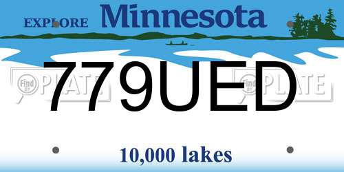 779UED Minnesota License Plate
