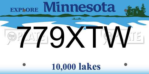 779XTW Minnesota License Plate