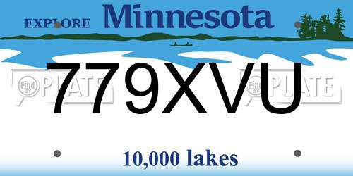 779XVU Minnesota License Plate