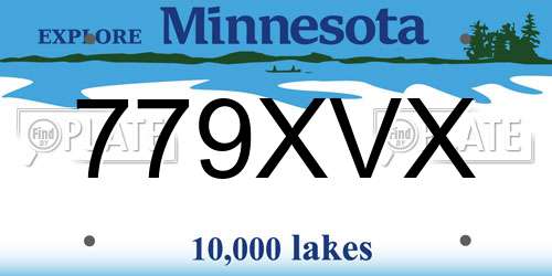 779XVX Minnesota License Plate