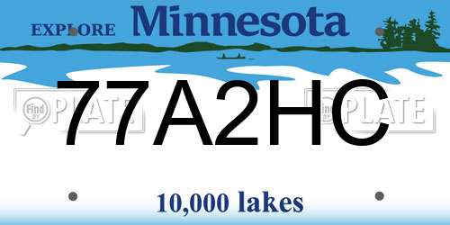77A2HC Minnesota License Plate