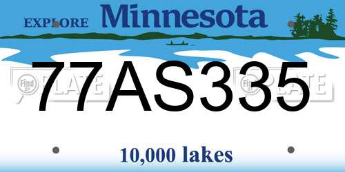 77AS335 Minnesota License Plate