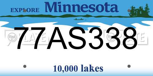 77AS338 Minnesota License Plate