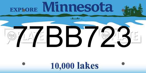 77BB723 Minnesota License Plate