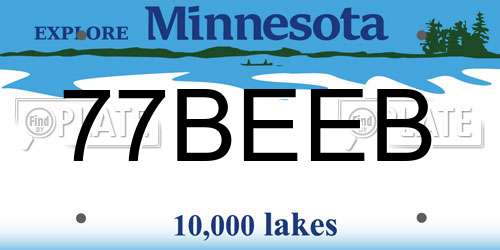 77BEEB Minnesota License Plate