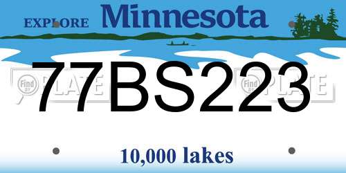 77BS223 Minnesota License Plate