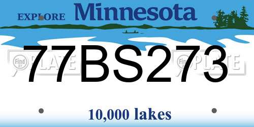 77BS273 Minnesota License Plate