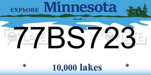 77BS723 Minnesota License Plate