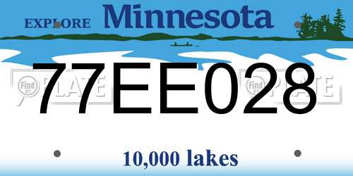 77EE028 Minnesota License Plate