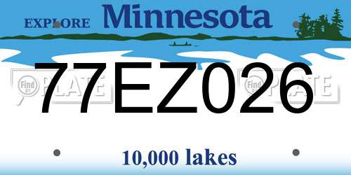 77EZ026 Minnesota License Plate