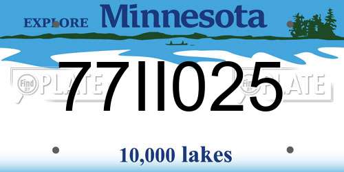 77II025 Minnesota License Plate