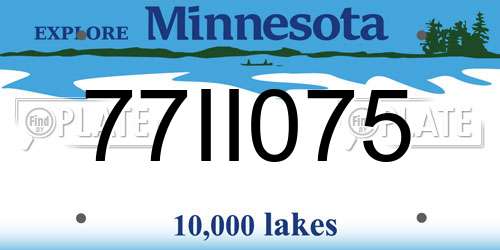 77II075 Minnesota License Plate