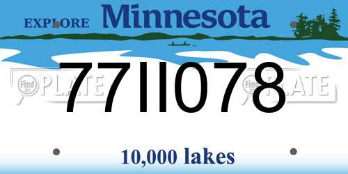 77II078 Minnesota License Plate