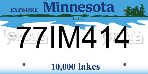 77IM414 Minnesota License Plate