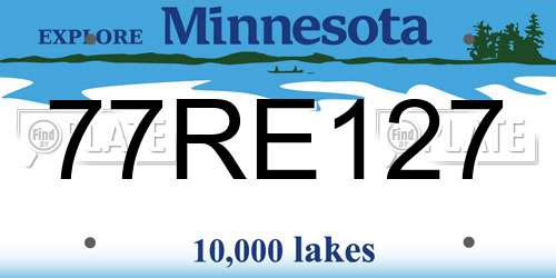 77RE127 Minnesota License Plate