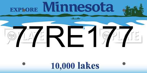 77RE177 Minnesota License Plate