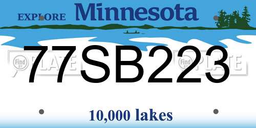 77SB223 Minnesota License Plate