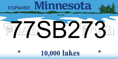 77SB273 Minnesota License Plate