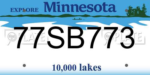 77SB773 Minnesota License Plate