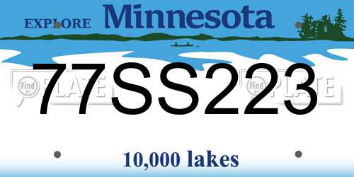 77SS223 Minnesota License Plate
