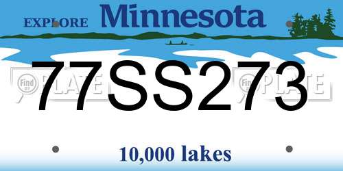 77SS273 Minnesota License Plate