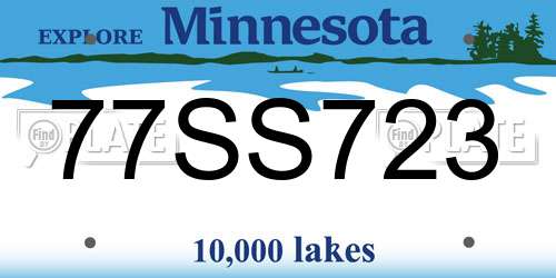 77SS723 Minnesota License Plate