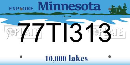 77TI313 Minnesota License Plate