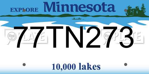77TN273 Minnesota License Plate