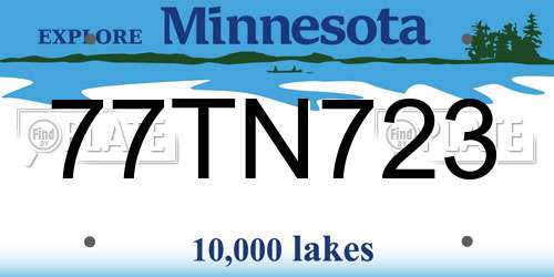 77TN723 Minnesota License Plate