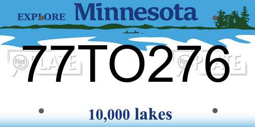 77TO276 Minnesota License Plate