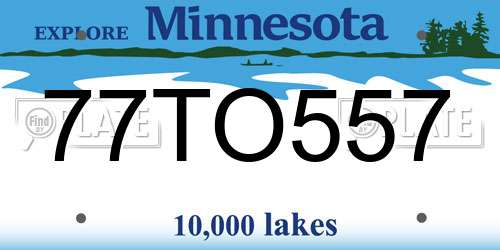 77TO557 Minnesota License Plate