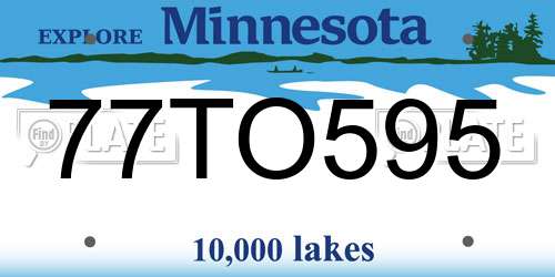 77TO595 Minnesota License Plate