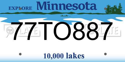 77TO887 Minnesota License Plate