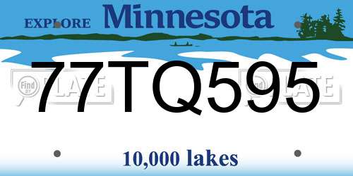 77TQ595 Minnesota License Plate