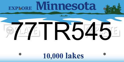 77TR545 Minnesota License Plate