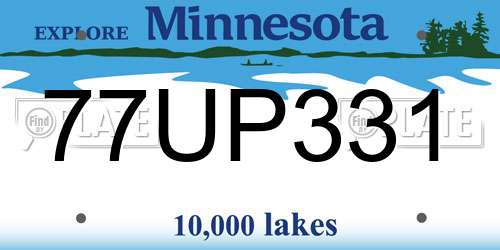 77UP331 Minnesota License Plate