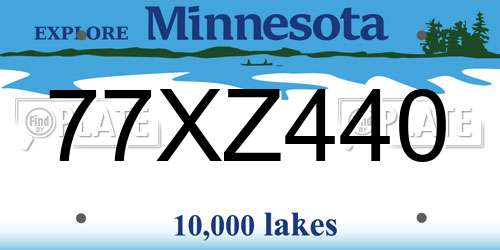 77XZ440 Minnesota License Plate