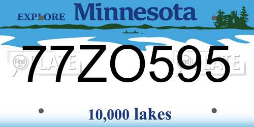 77ZO595 Minnesota License Plate