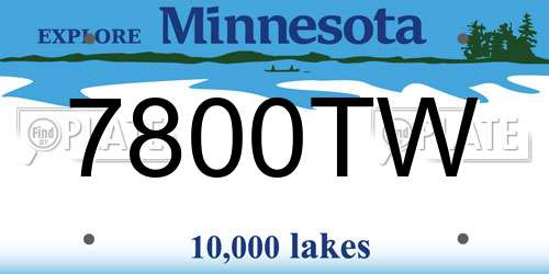 7800TW Minnesota License Plate