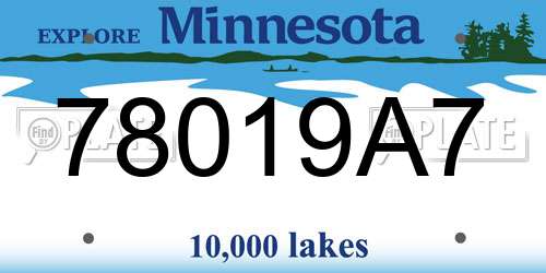 78019A7 Minnesota License Plate