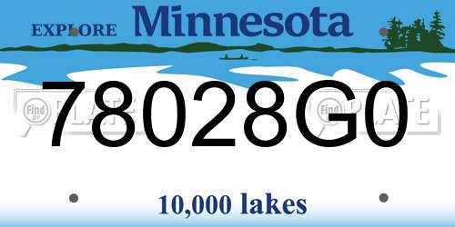 78028G0 Minnesota License Plate