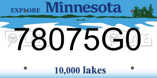 78075G0 Minnesota License Plate