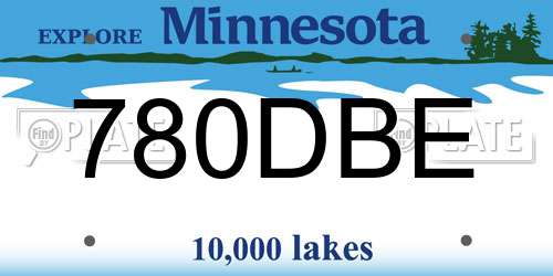 780DBE Minnesota License Plate
