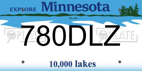 780DLZ Minnesota License Plate