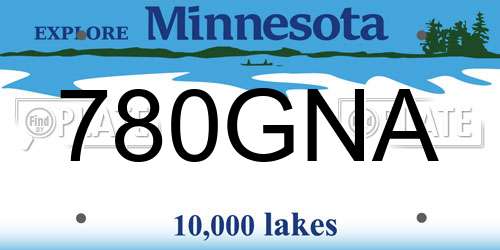 780GNA Minnesota License Plate