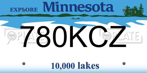 780KCZ Minnesota License Plate