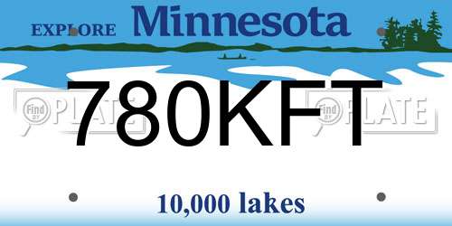 780KFT Minnesota License Plate