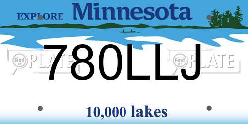 780LLJ Minnesota License Plate