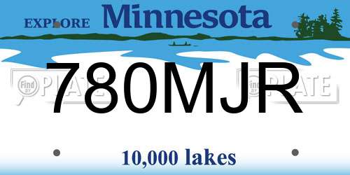 780MJR Minnesota License Plate